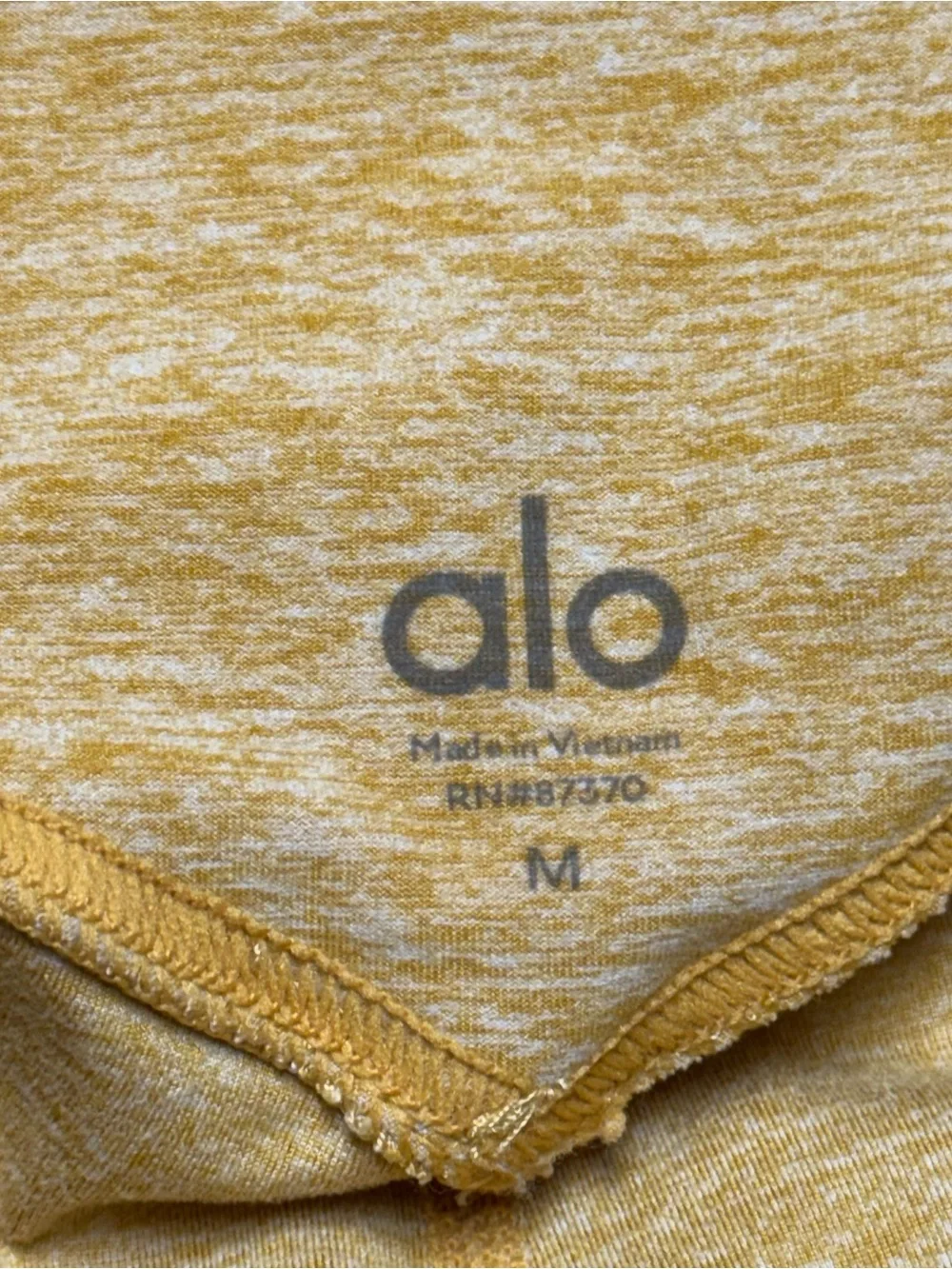 Alo Yoga Alosoft Sheila Leggings Women Medium Yellow Gray High Waist Active Gym